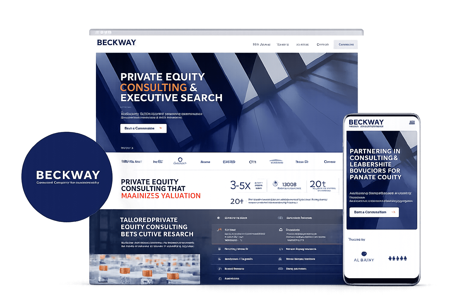 Responsive design system for desktop and mobile — Beckway B2B Consulting project by Rainmaker Art