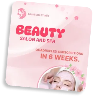 Quadrupled memberships in 6 weeks for a beauty salon &mdash; social media and web creative for LashLuxe Studio