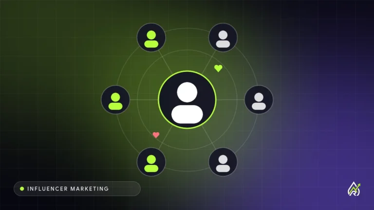 Web Design Agency Cover graphic for Influencer marketing how to start: a creator connected to a network of followers