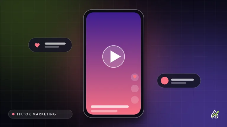Web Design Agency Cover graphic for TikTok Marketing in El Paso: a phone showing a short video with a play button