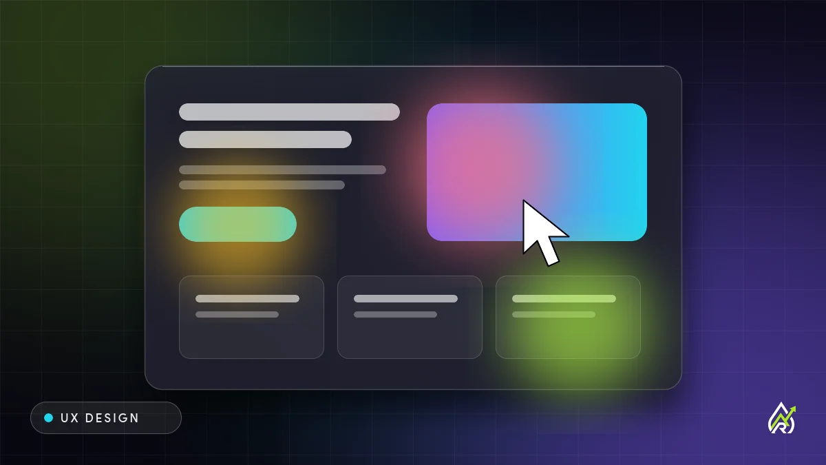 Cover graphic for UX Design Principles That Increase Sales: a page layout with a click heatmap and cursor