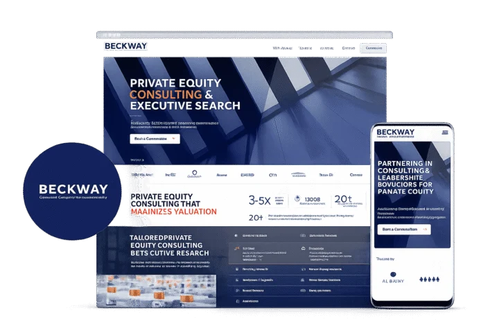 Responsive design system for desktop and mobile - Beckway B2B Consulting project by Rainmaker Art