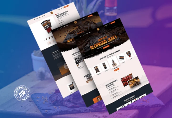 Glenwood Jerky Shopify storefront - Glenwood Snacks eCommerce Food project by Rainmaker Art